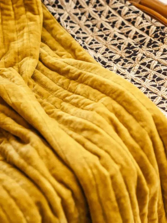 Plaid velours - Ocre - 110x160cm - kirane