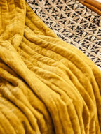 Plaid velours - Ocre - 110x160cm - kirane