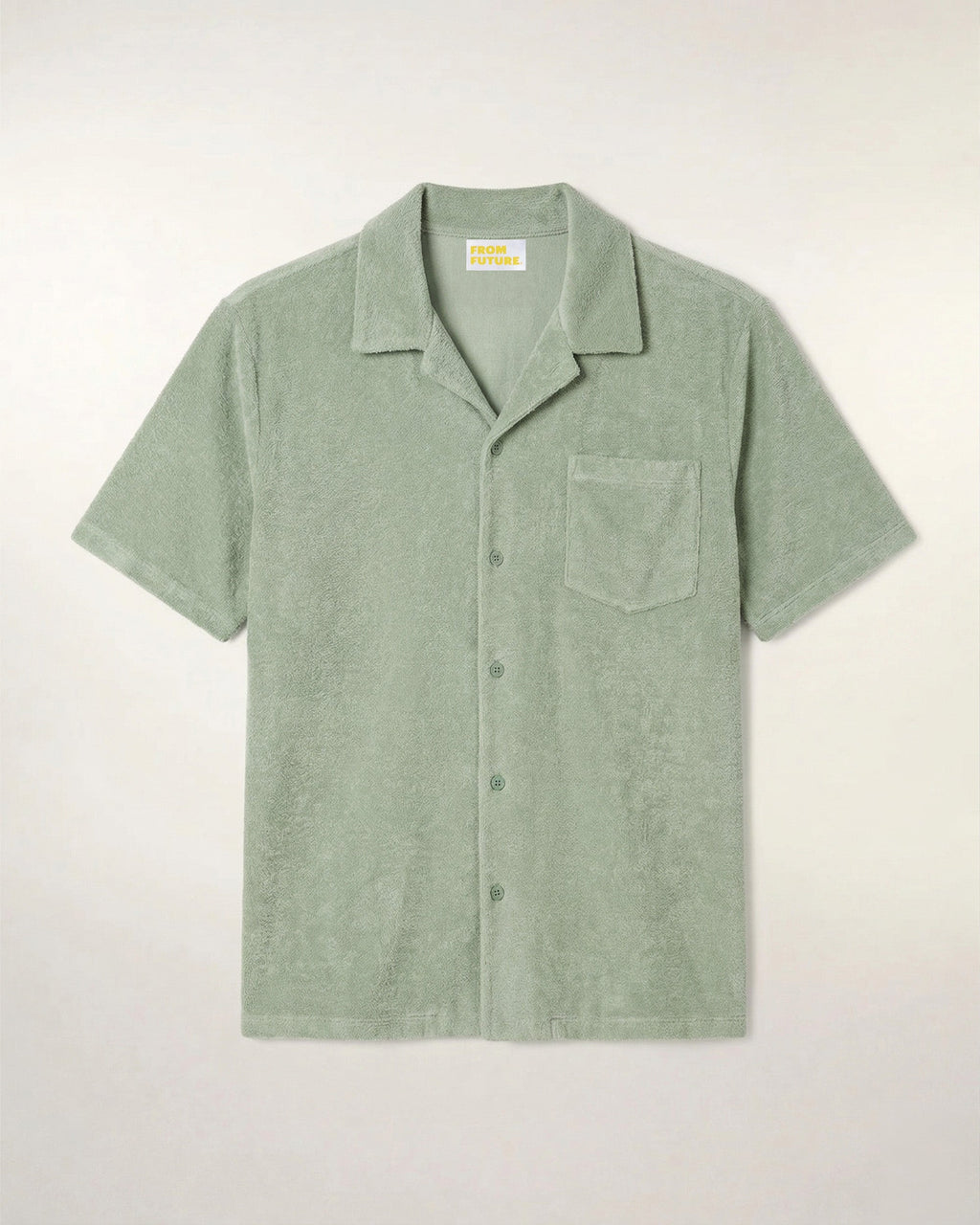 Chemise Manches Courtes En Éponge - Sage Green