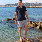 Polo Eponge Bleu Marine 100% Coton