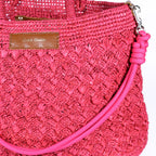 Sac Polochon Raphia Fushia