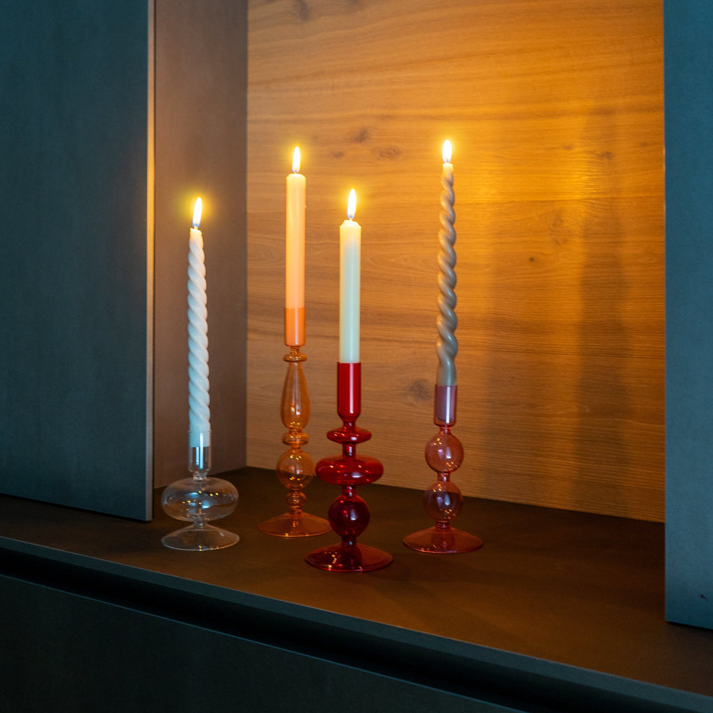 Samarcanda - Lot De 2 Bougeoirs - Rouge - Verre Borosilicate