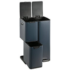 Poubelle De Tri Inox Haja - 60L - 3Bacs - Gris