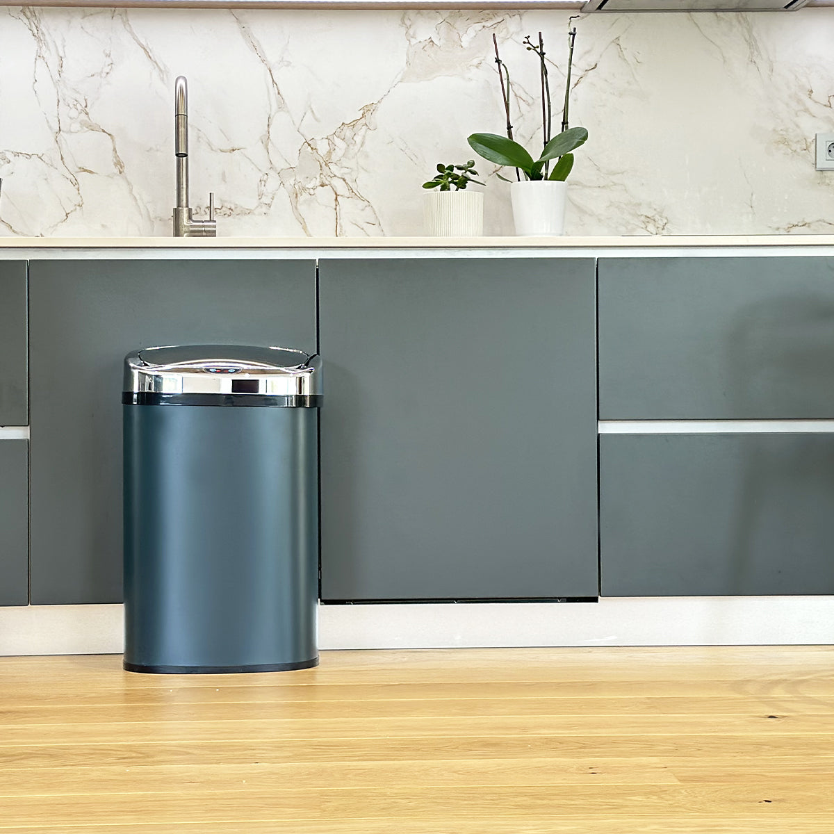 Poubelle Automatique Inox Majestic - 58L - Gris