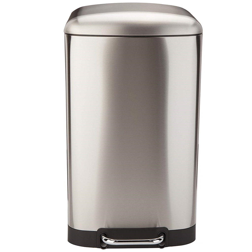 Poubelle de cuisine à pédale 40L Design GREENWICH en acier Inox avec seau couvercle bombé - REDDECO.com