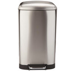 Poubelle de cuisine à pédale 40L Design GREENWICH en acier Inox avec seau couvercle bombé - REDDECO.com