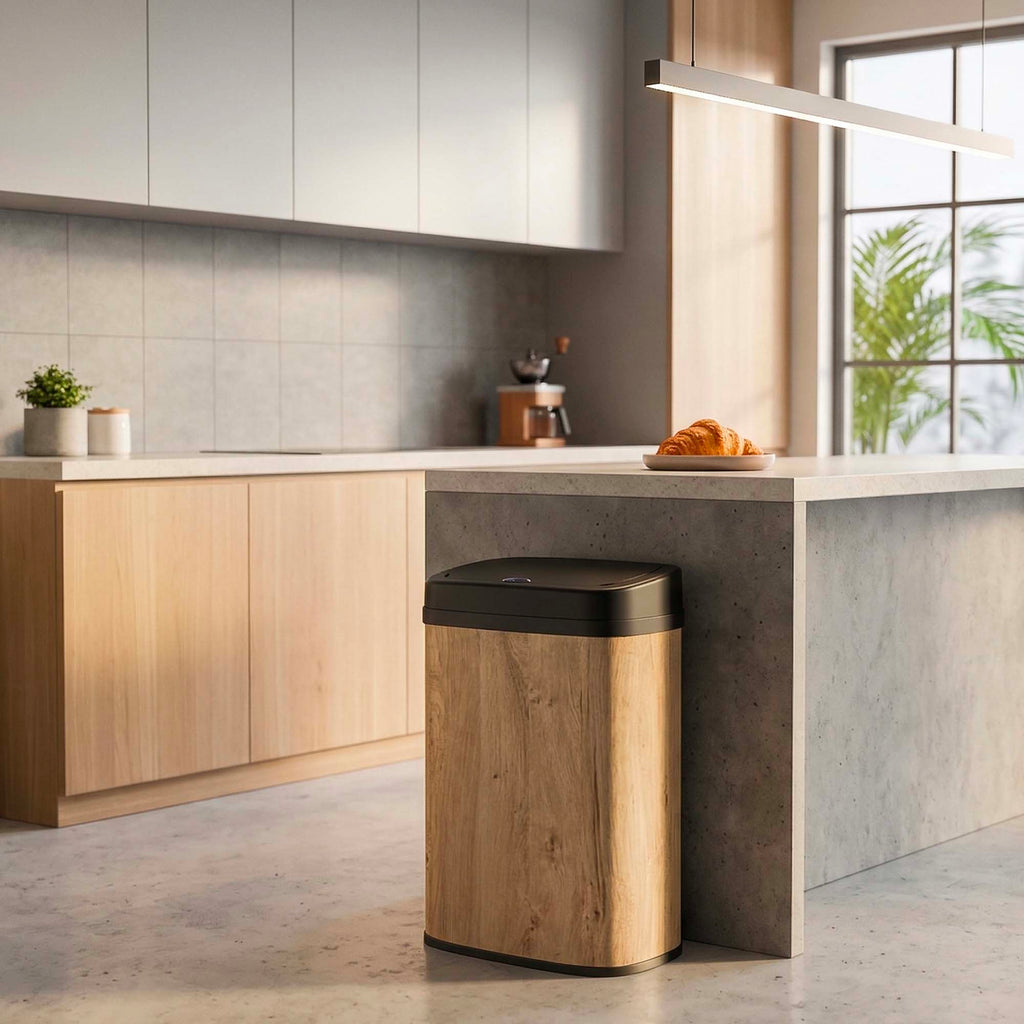 Poubelle Automatique Inox Majestic - 58L - Bois