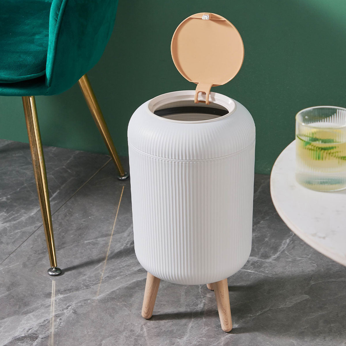 Poubelle De Salle De Bain Push Limo - 9L - Bois
