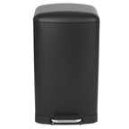 Poubelle de cuisine à pédale 40L Design GREENWICH Noir mat en acier Inox avec seau couvercle bombé - REDDECO.com