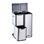 Poubelle De Tri Inox Haja - 60L - 3Bacs - Argent