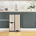 Poubelle De Tri Inox Haja - 60L - 3Bacs - Argent