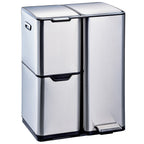 Poubelle De Tri Inox Haja - 60L - 3Bacs - Argent