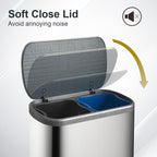 Poubelle De Tri Inox Empire - 60L - 2Bacs - Argent