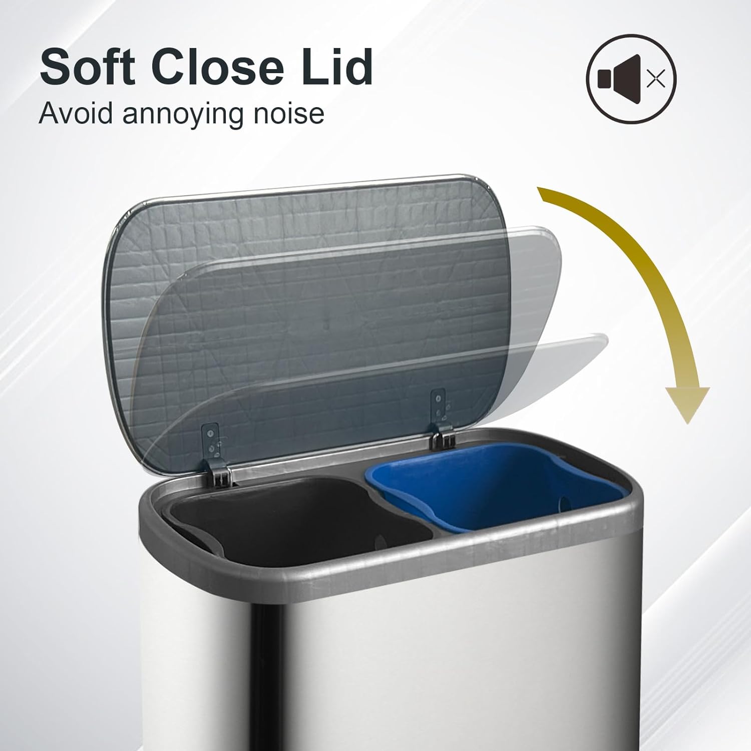 Poubelle De Tri Inox Empire - 60L - 2Bacs - Argent