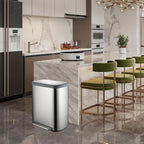 Poubelle De Tri Inox Empire - 60L - 2Bacs - Argent
