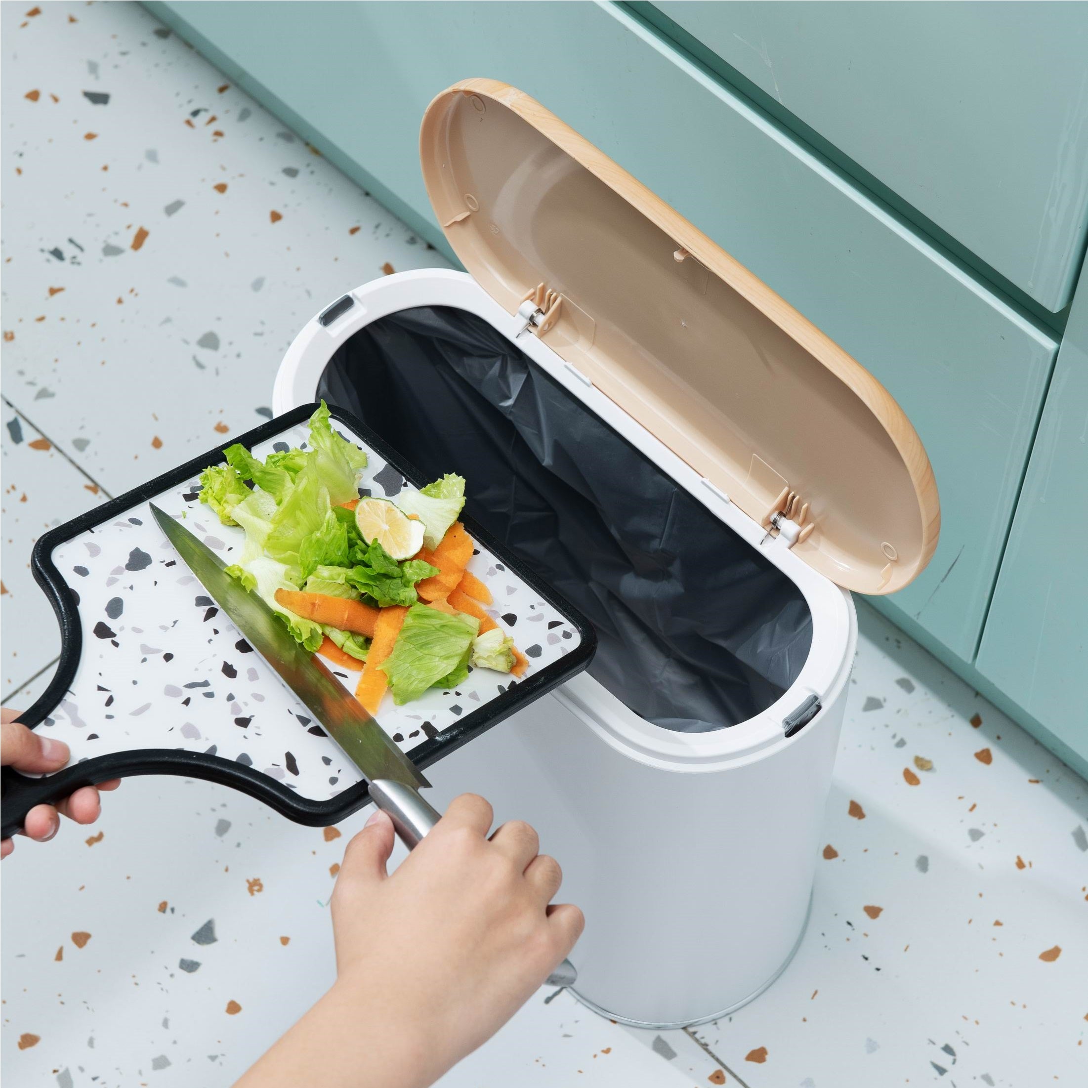 Poubelle De Salle De Bain Push Aldo - 10L - Bois