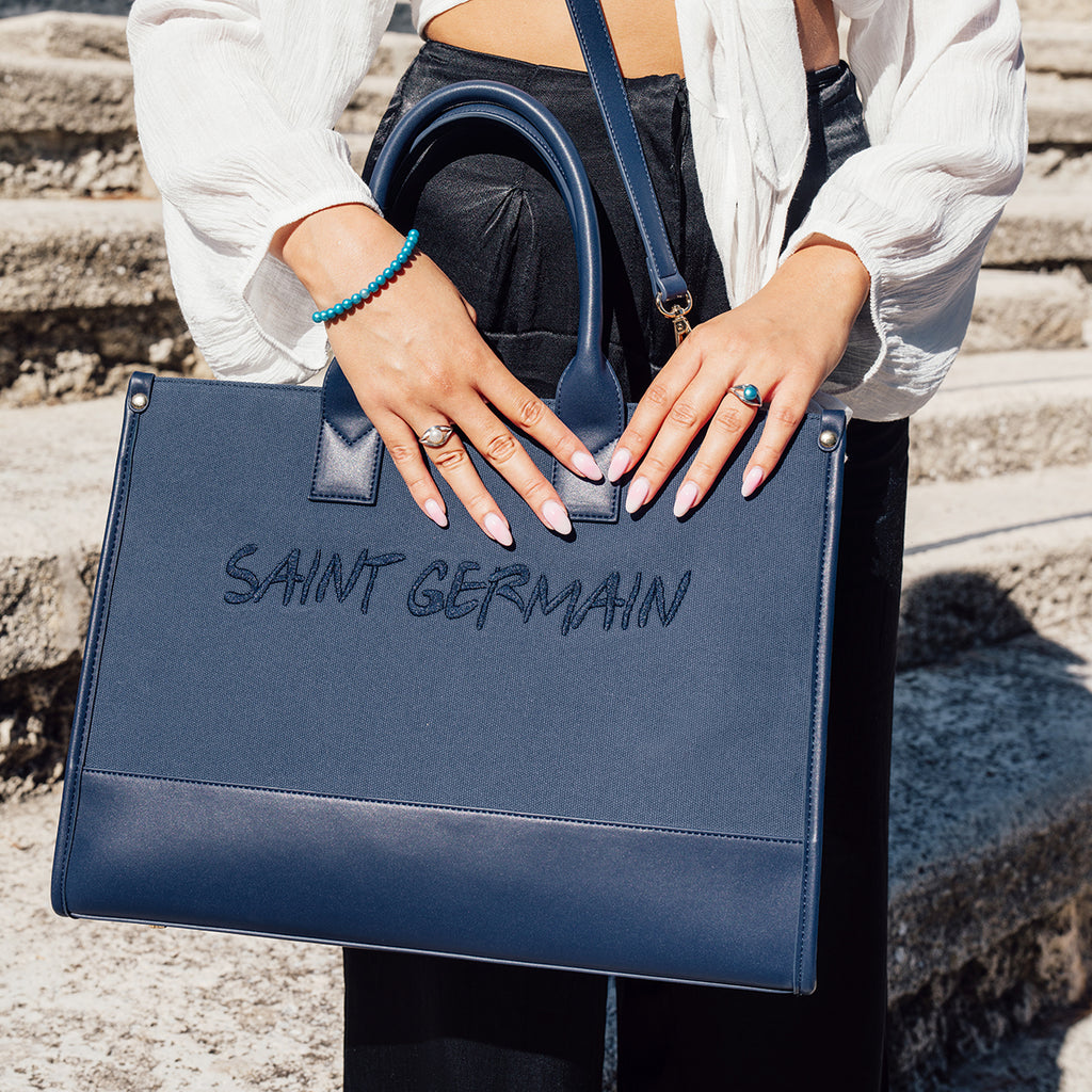 Sac À Main Cabas Quartier Latin - Bleu Marine