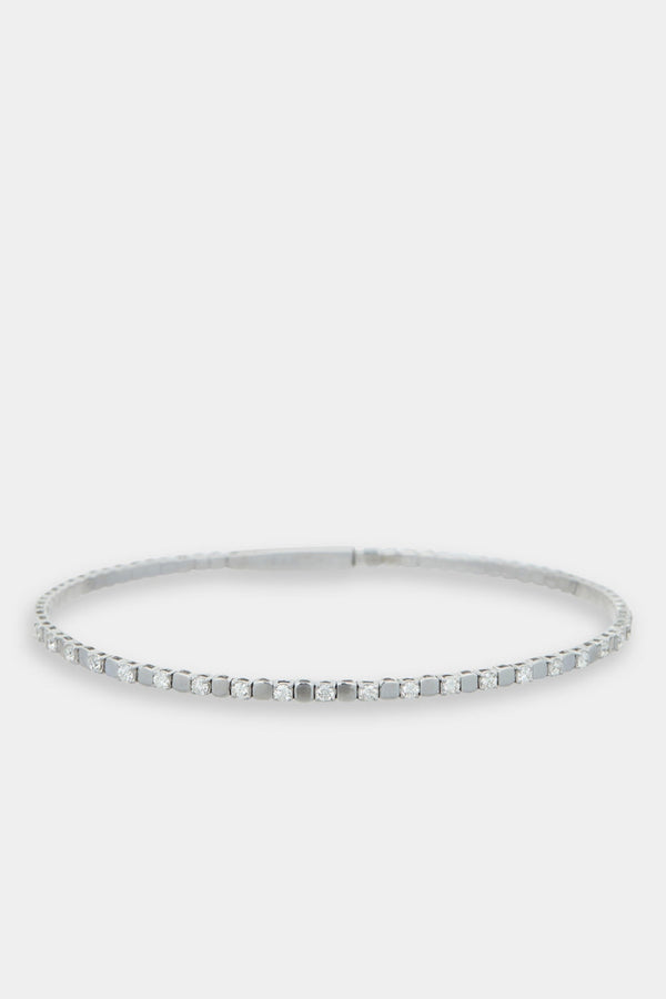 Bracelet Jonc Flexible"Catherine" D0,50/21 - Or Blanc 375/1000