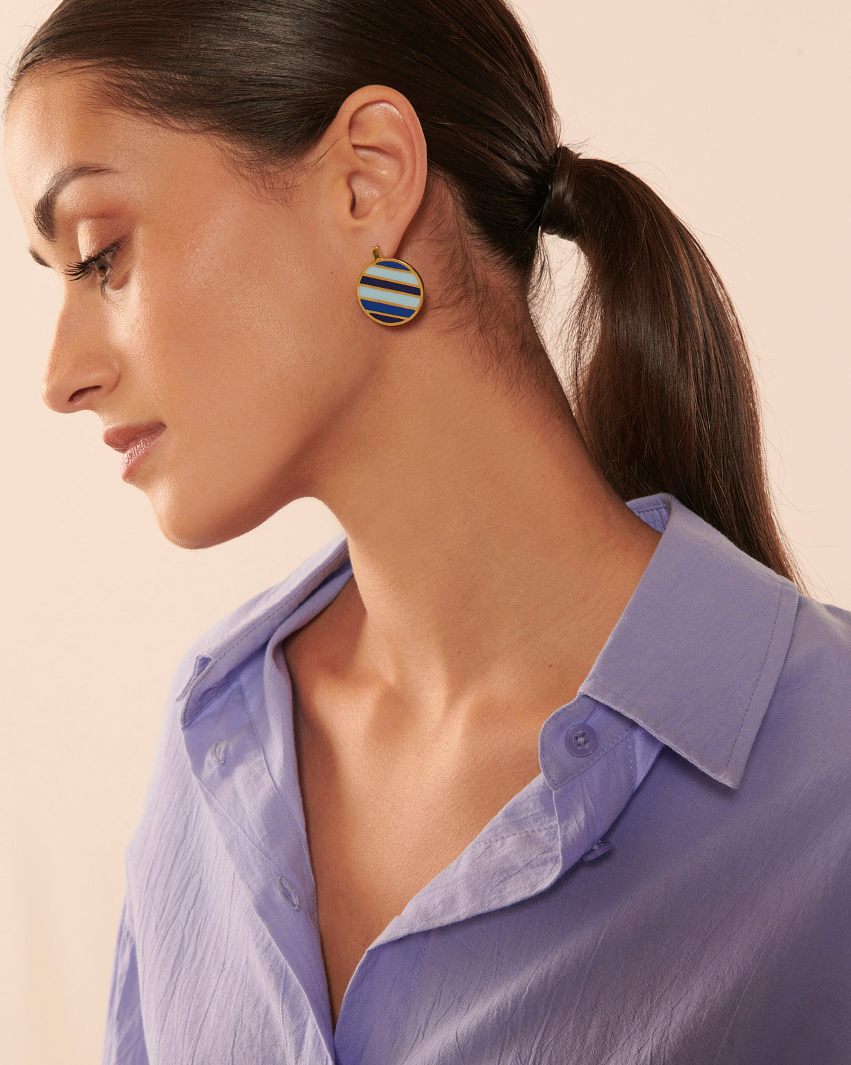 Boucles D'Oreilles Rainbow - Gold Blue