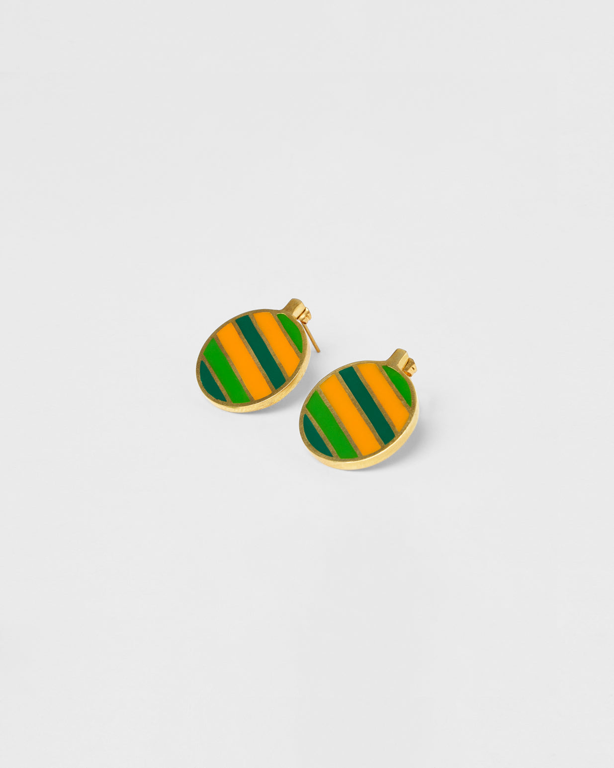 Boucles D'Oreilles Rainbow - Gold Green