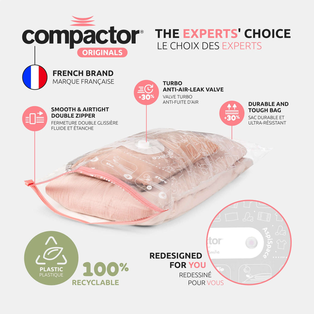 Lot De 10 Sacs De Rangement Sous Vide 5 M + 5 L Aspispace