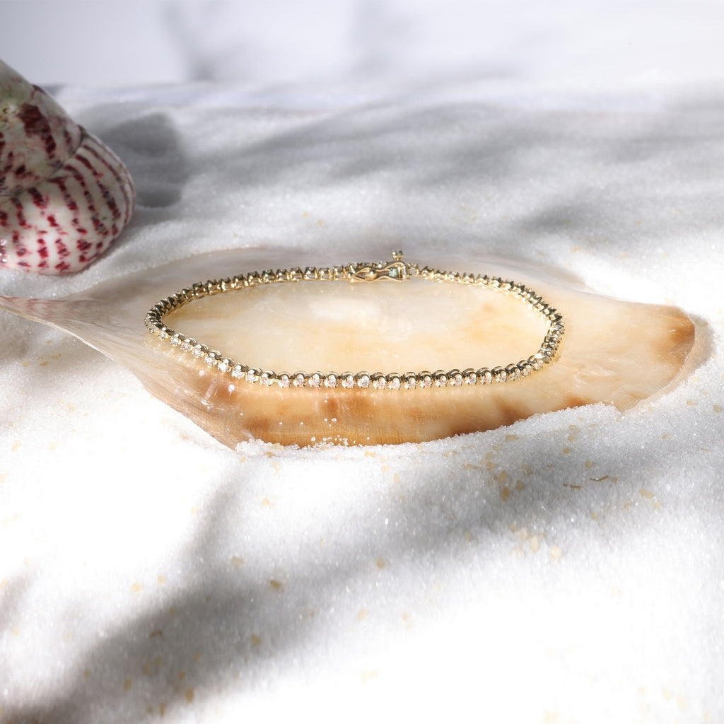 Bracelet " Rivière 1 Carat" Diamant :1Ct/70 - Or Jaune