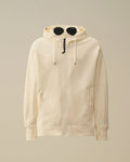 CP Company - Sweat À Capuche Zippé Diagonal Fleece Goggle – Blanc