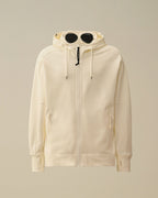 CP Company - Sweat À Capuche Zippé Diagonal Fleece Goggle – Blanc