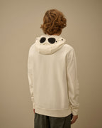 CP Company - Sweat À Capuche Zippé Diagonal Fleece Goggle – Blanc
