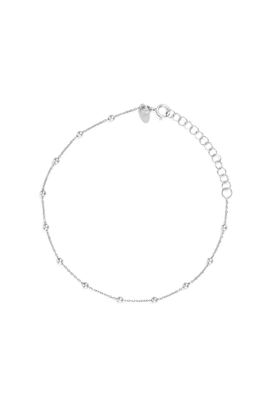 Bracelet Chaîne Boule En Or Blanc 375/1000