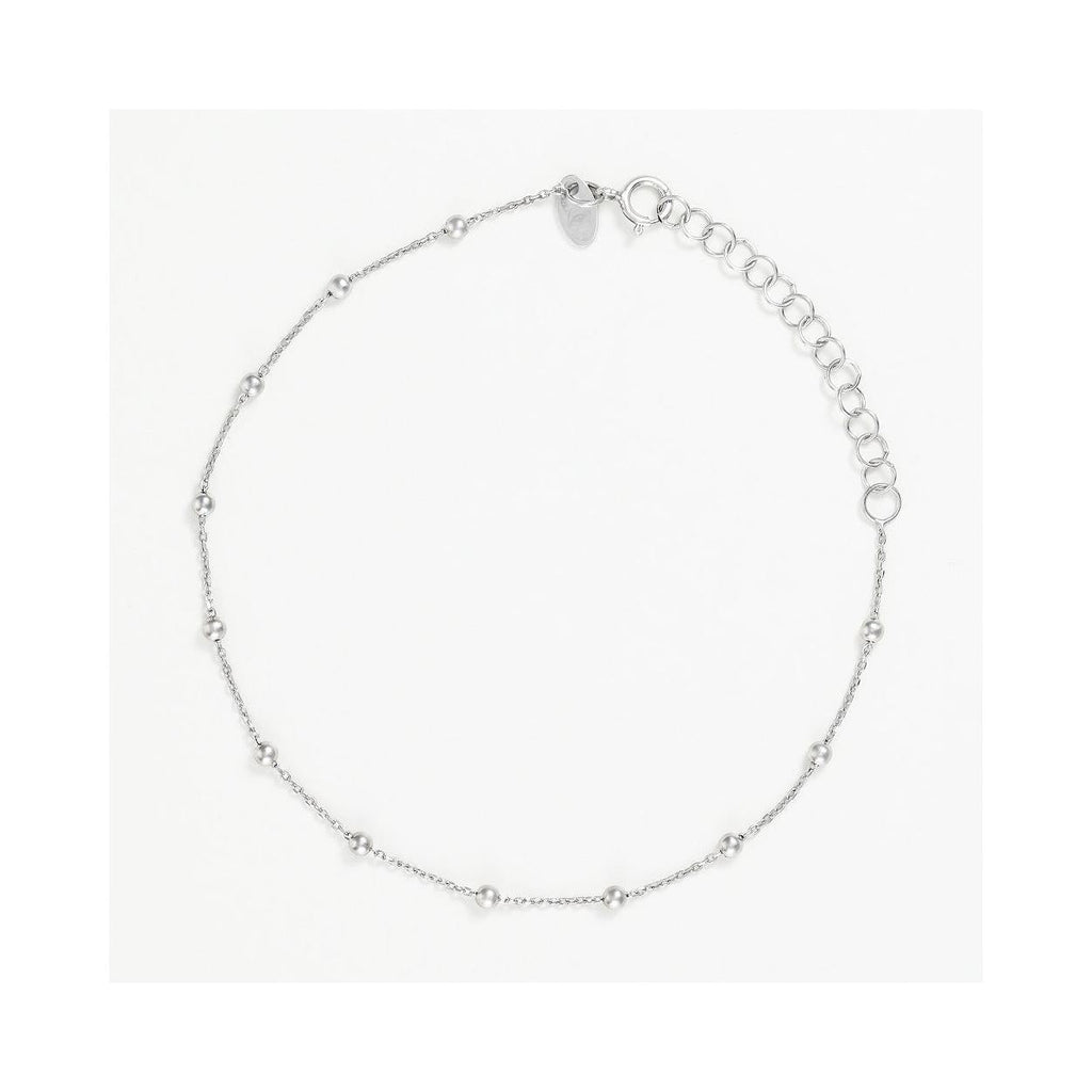 Bracelet Chaîne Boule En Or Blanc 375/1000