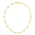 Bracelet Double chaîne boules en Or jaune 375/1000