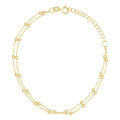 Bracelet Double Chaîne Boules En Or Jaune 375/1000 - Or Jaune 375/1000