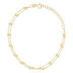 Bracelet Double Chaîne Boules En Or Jaune 375/1000 - Or Jaune 375/1000