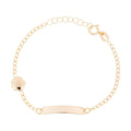 Bracelet Gourmette Enfant "Barre Dorée" Or Jaune 375/1000