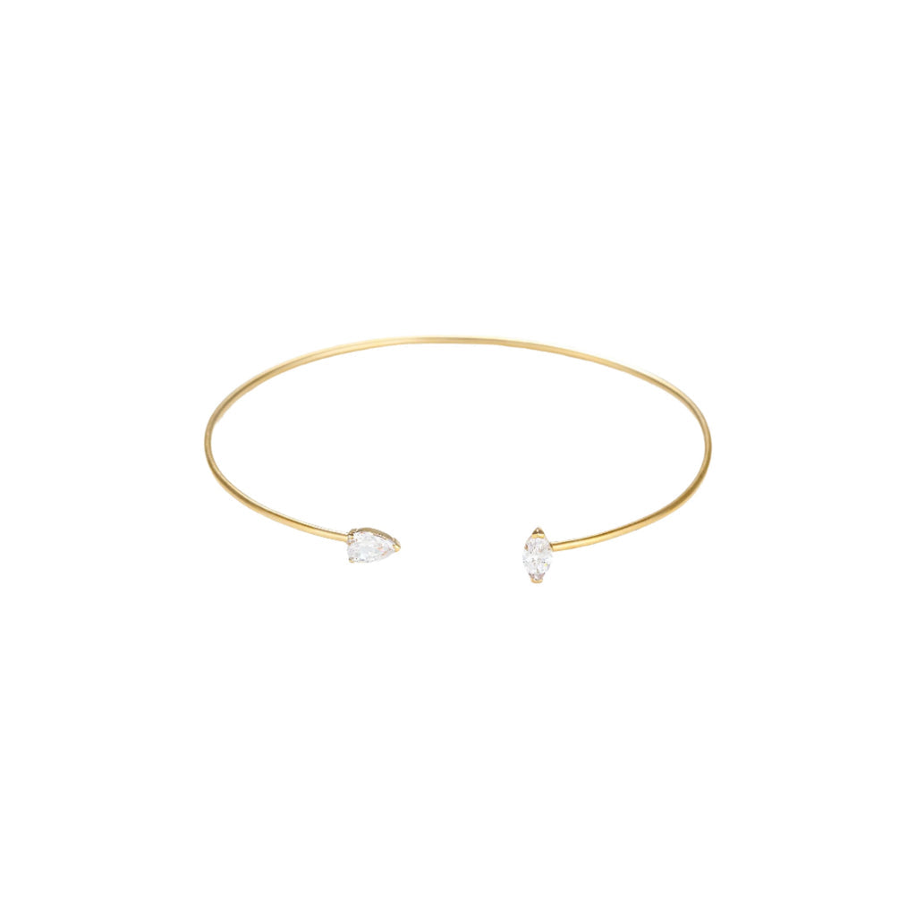 Bracelet "Lou" - Or Jaune 375/1000 Et Zirconium