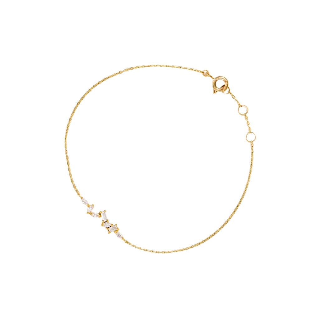 Bracelet "Anso" - Or Jaune 375/1000 Et Zirconium