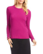 Pull Rib Crewneck - Raspberry