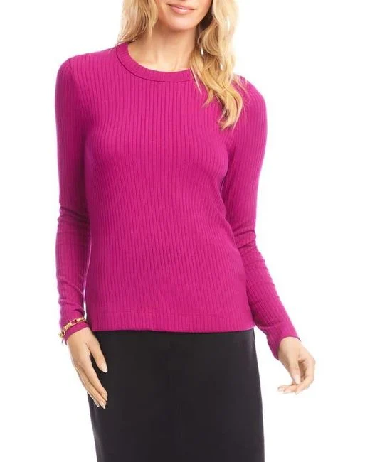 Pull Rib Crewneck - Raspberry