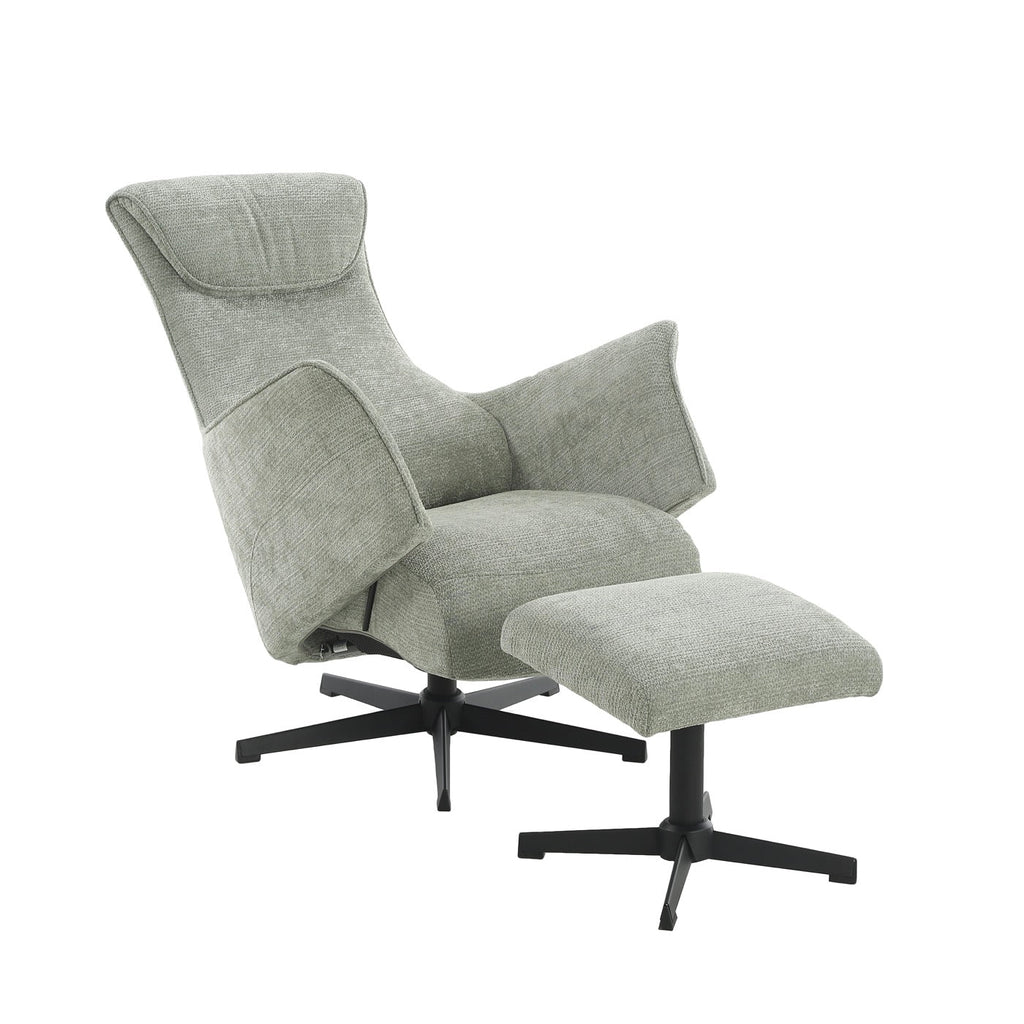 Rigel - Fauteuil Relax Manuel Rotatif 1 Place - Tissu Vert