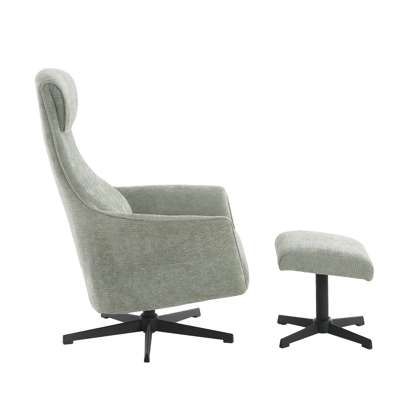 Rigel - Fauteuil Relax Manuel Rotatif 1 Place - Tissu Vert