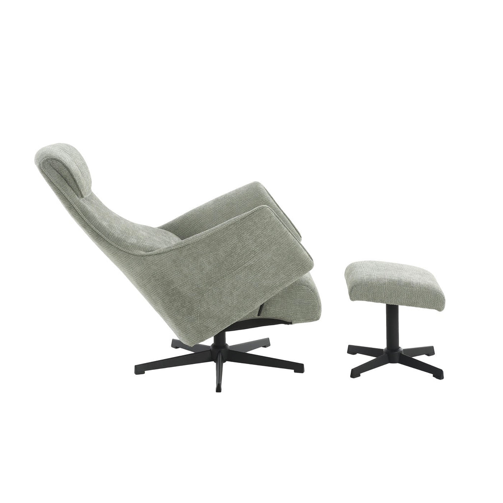 Rigel - Fauteuil Relax Manuel Rotatif 1 Place - Tissu Vert