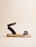 Espadrilles Plates Rioja - Cuir Noir - Femme