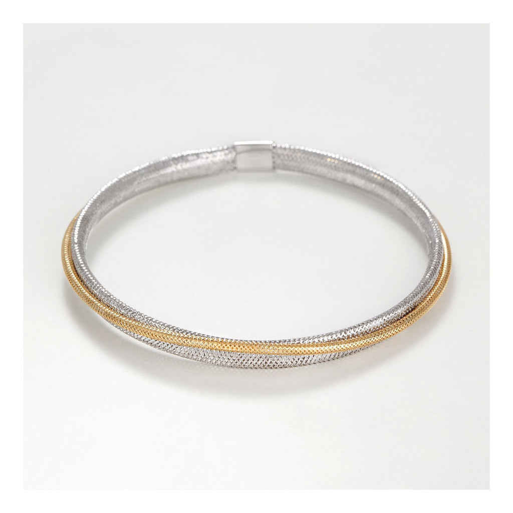 Bracelet "Matera" Or Bicolore Blanc 375/1000