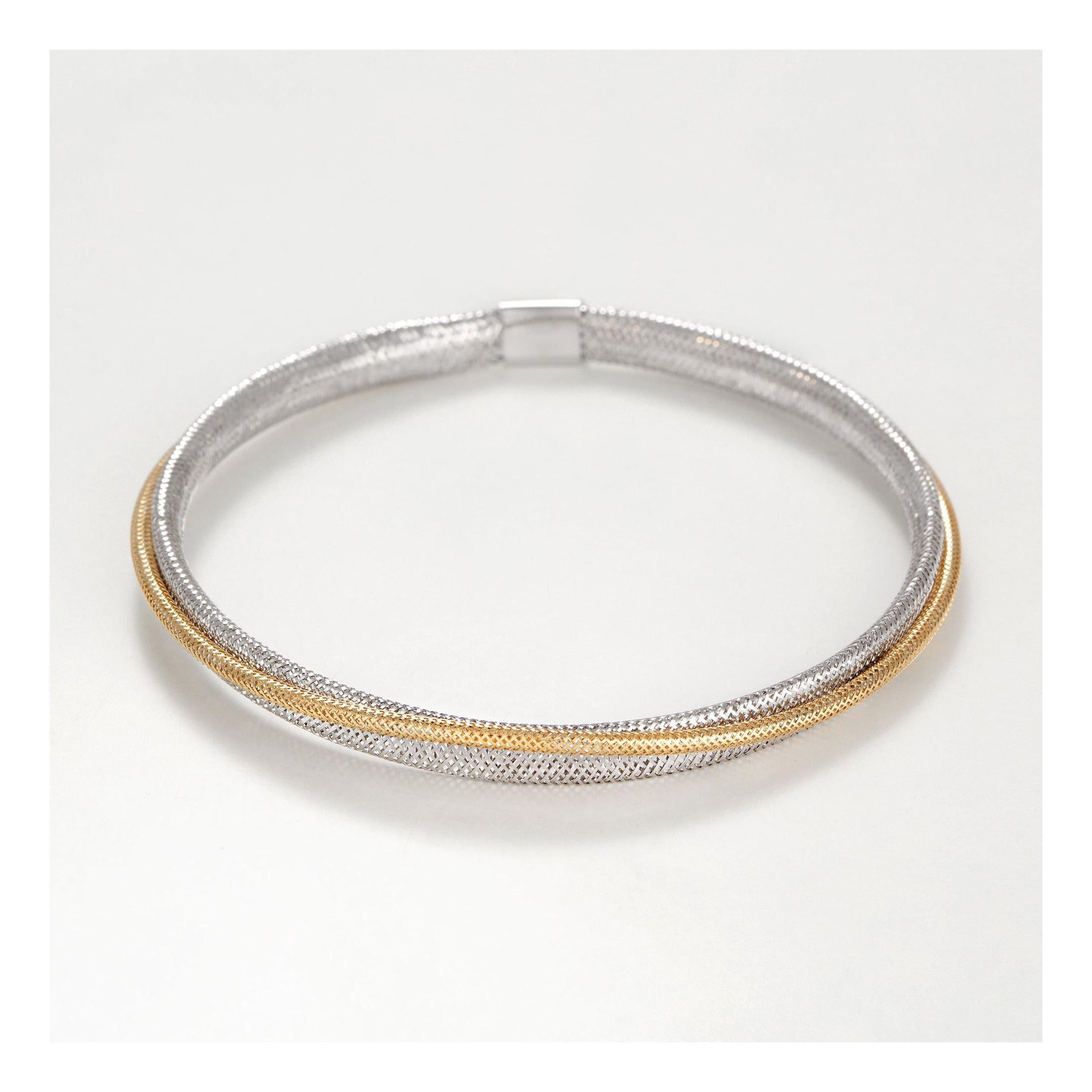 Bracelet "Matera" Or Bicolore Blanc 375/1000