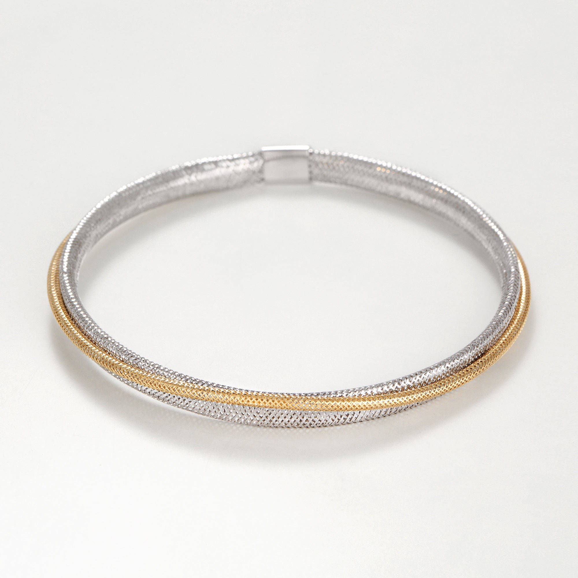 Bracelet "Matera" Or Bicolore Blanc 375/1000