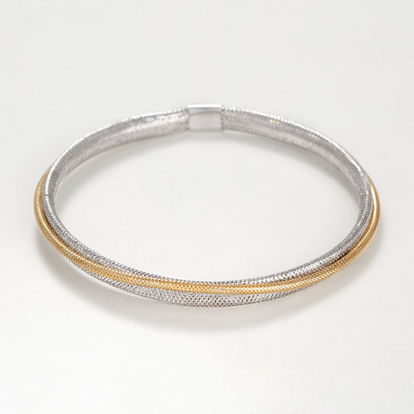 Bracelet "Matera" Or Bicolore Blanc 375/1000