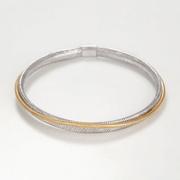 Bracelet "Matera" Or Bicolore Blanc 375/1000 - Or Bicolore 375/1000