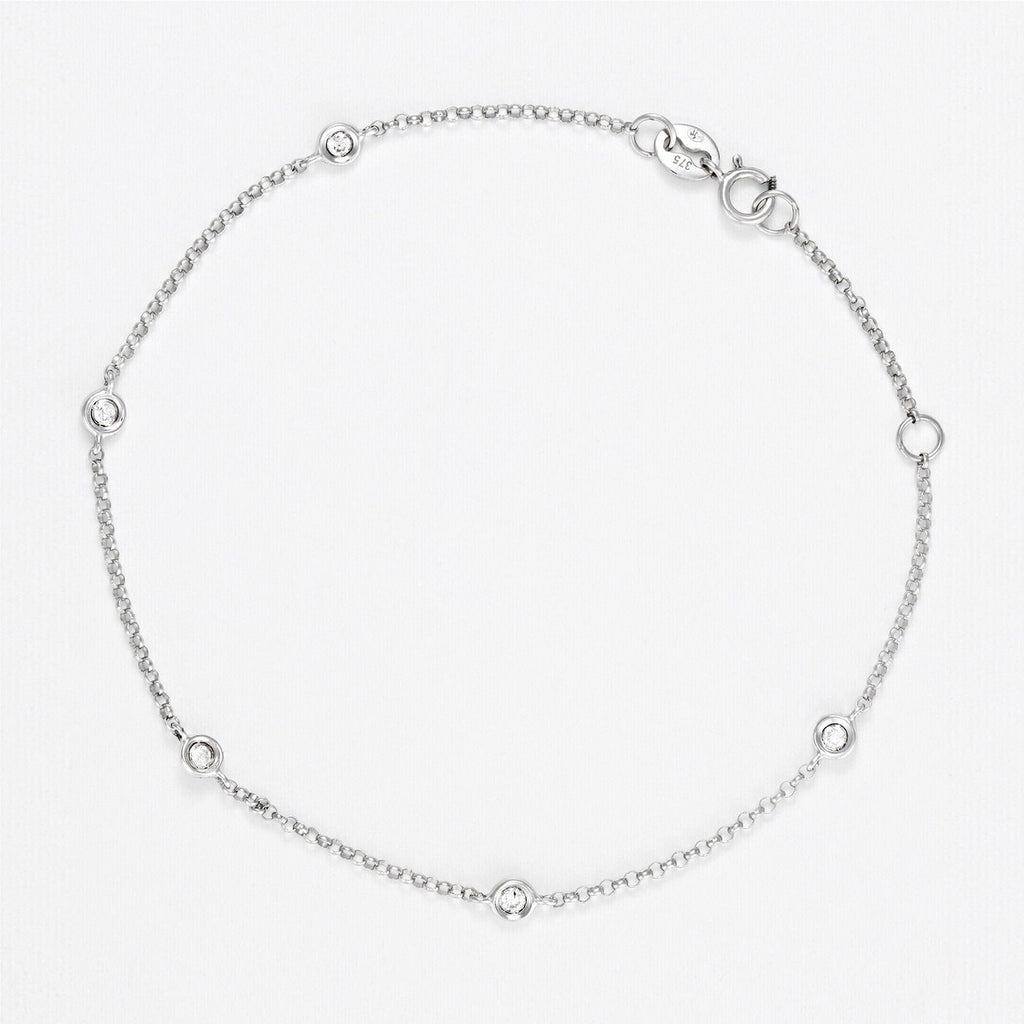 Bracelet "Sunshine" D0,14/5 - Or Blanc 375/1000