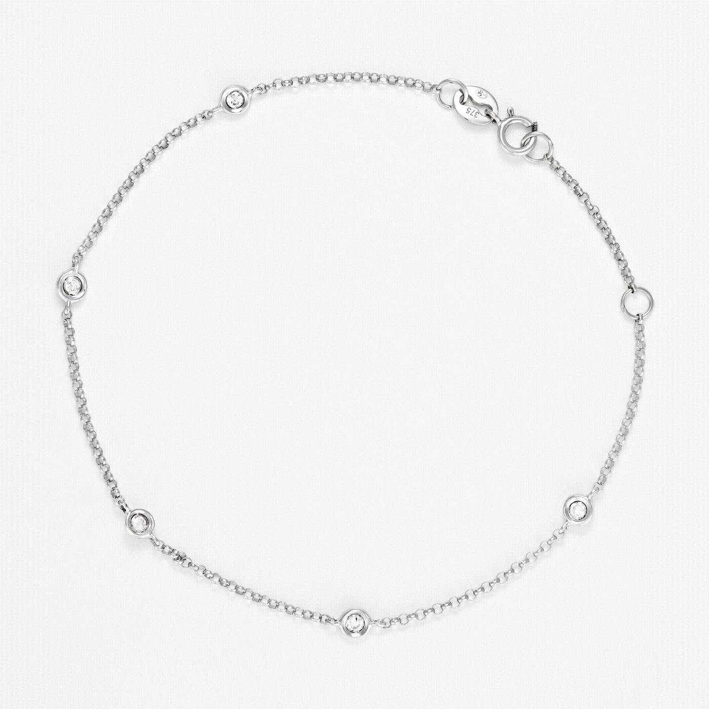 Bracelet "Sunshine" D0,14/5 - Or Blanc 375/1000